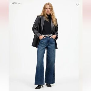 NWT Madewell Superwide-Leg Blue Jeans, Size 33